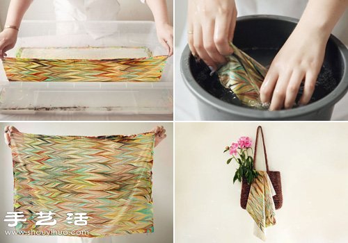 軋染工藝DIY手工制作帶大理石紋路的絲巾 -  rpnrmr.com