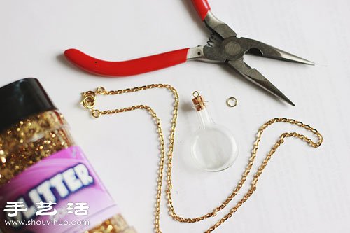 玻璃瓶+金屬鏈子 DIY制作帶許愿瓶項(xiàng)鏈 -  rpnrmr.com