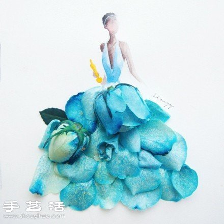 剪紙小人+花卉花瓣 DIY翩翩起舞的少女 -  rpnrmr.com