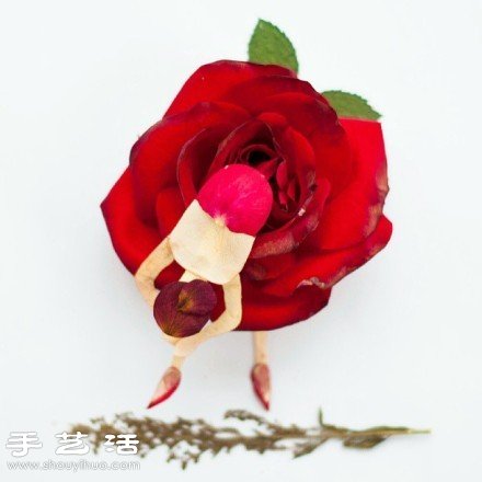 剪紙小人+花卉花瓣 DIY翩翩起舞的少女 -  rpnrmr.com