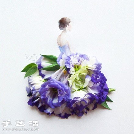 剪紙小人+花卉花瓣 DIY翩翩起舞的少女 -  rpnrmr.com
