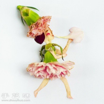剪紙小人+花卉花瓣 DIY翩翩起舞的少女 -  rpnrmr.com
