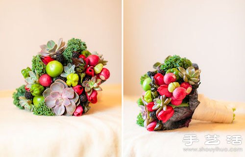 多肉植物DIY制作色彩亮麗手捧花 -  rpnrmr.com