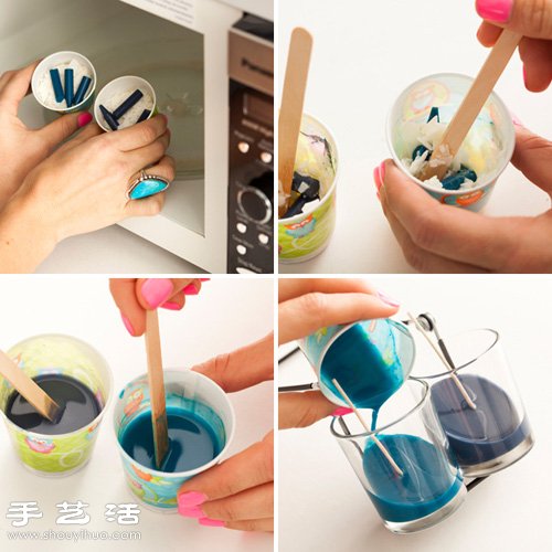 蠟筆+蠟 漂亮七彩蠟燭手工DIY教程 -  rpnrmr.com