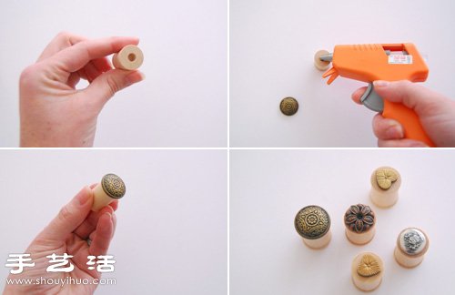 紐扣+木線軸 DIY手工制作復古蠟泥封印 -  rpnrmr.com