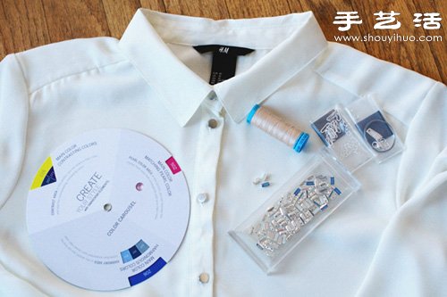 舊襯衫改造手工DIY水晶折領(lǐng)襯衣 -  rpnrmr.com