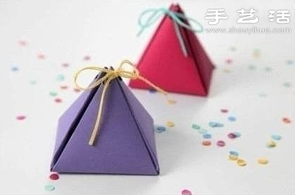 手工金字塔形狀糖果包裝盒制作圖解教程 -  rpnrmr.com