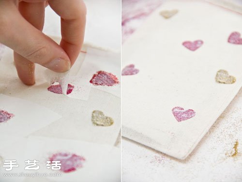 舊物改造：收納袋創(chuàng)意DIY閃亮心形圖案 -  rpnrmr.com