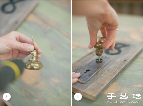 廢舊木塊+把手 DIY手工制作復古桌牌號碼 -  rpnrmr.com