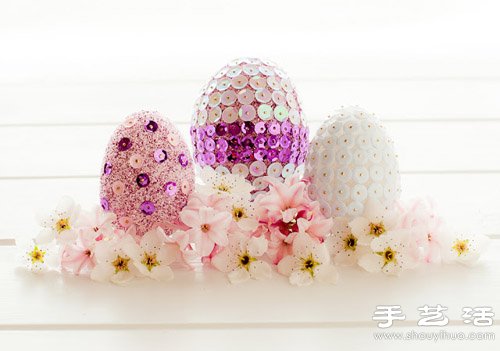 羊毛氈+亮片+熒光粉 DIY漂亮裝飾彩蛋 -  rpnrmr.com