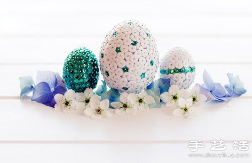 羊毛氈+亮片+熒光粉 DIY漂亮裝飾彩蛋 -  rpnrmr.com