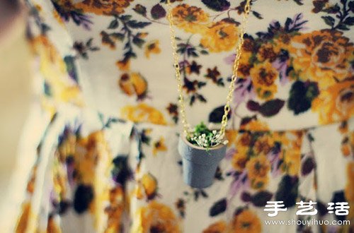 手工迷你盆栽項鏈制作方法圖集教程 -  rpnrmr.com