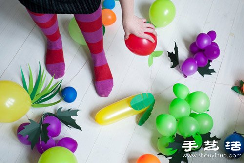 氣球結(jié)合剪紙手工制作夢(mèng)幻水果裝飾 -  rpnrmr.com