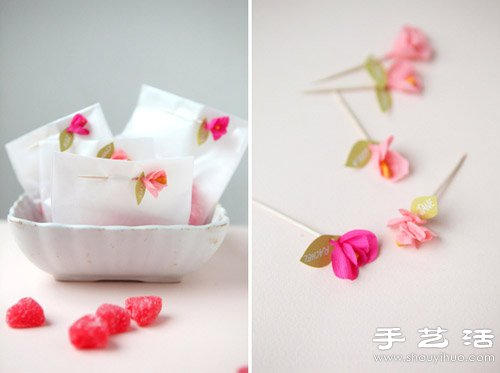 牙簽+皺紋紙 DIY情人節(jié)浪漫包裝裝飾玫瑰 -  rpnrmr.com