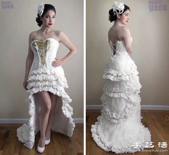 衛(wèi)生紙DIY的漂亮純白婚紗禮服 -  rpnrmr.com