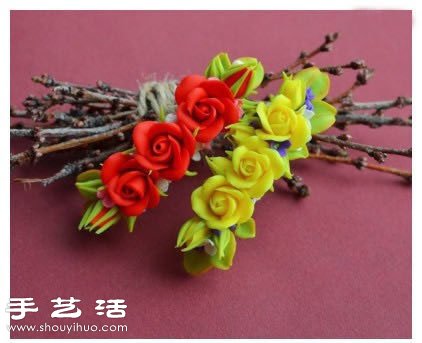 粘土手工DIY漂亮牡丹花發(fā)夾 -  rpnrmr.com