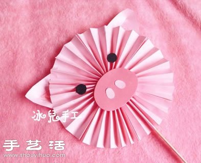 紙張+雪糕棒 手工制作可愛小豬紙扇 -  rpnrmr.com