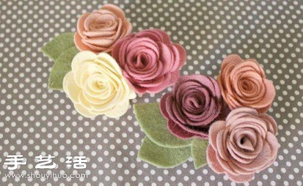 毛氈布+夾子 手工制作漂亮胸花的方法 -  rpnrmr.com