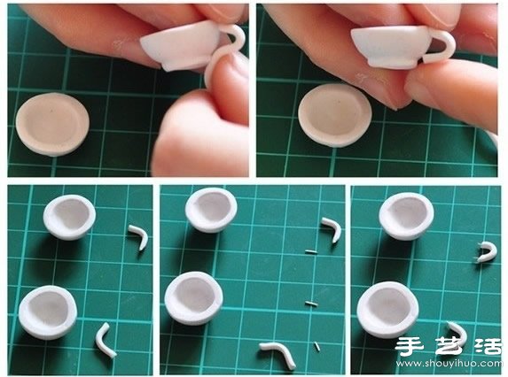 粘土手工制作迷你咖啡杯圖解教程 -  rpnrmr.com