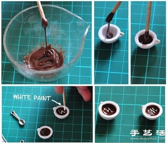 粘土手工制作迷你咖啡杯圖解教程 -  rpnrmr.com