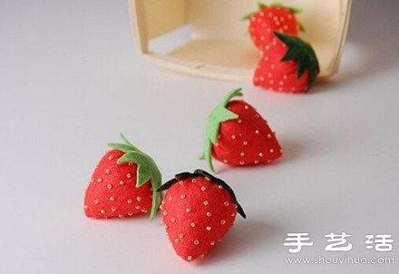 不織布教程：DIY制作可愛小草莓 -  rpnrmr.com