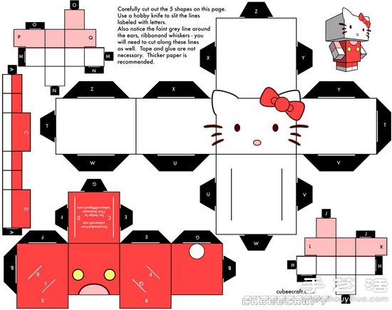 A4紙彩打制作可愛卡通人物紙模 -  rpnrmr.com