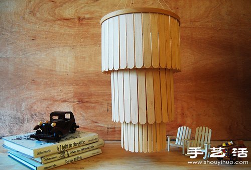 冰棒棍+繡花撐 DIY手工制作精致吊燈 -  rpnrmr.com