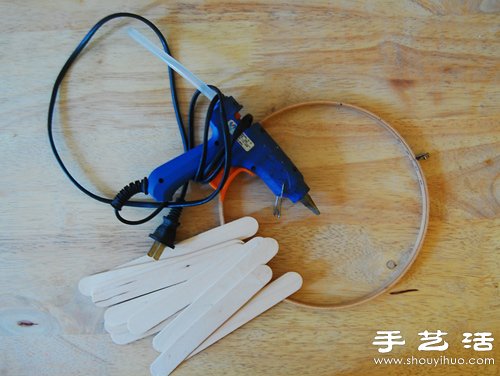 冰棒棍+繡花撐 DIY手工制作精致吊燈 -  rpnrmr.com