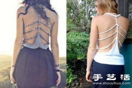 普通T恤改造性感露背裝圖解教程 -  rpnrmr.com