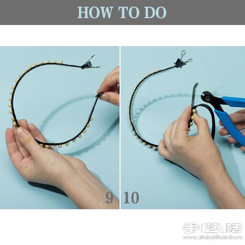 DIY制作漂亮的珍珠絲絨發(fā)箍 -  rpnrmr.com