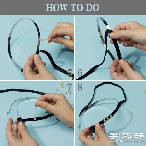DIY制作漂亮的珍珠絲絨發(fā)箍 -  rpnrmr.com