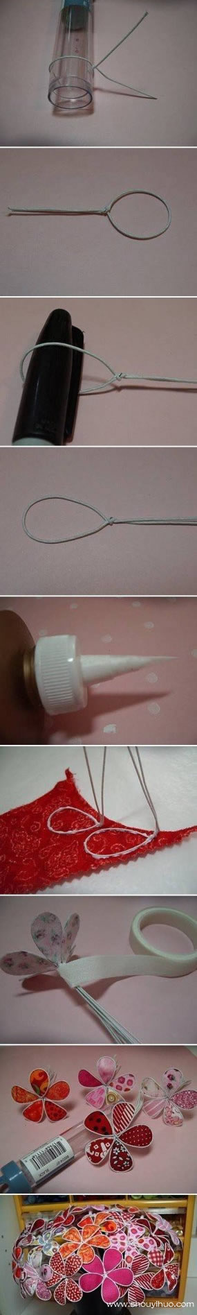 鐵絲和廢棄布頭手工制作假花裝飾品 -  rpnrmr.com