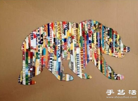 廢舊硬紙板和雜志DIY創(chuàng)意拼貼畫(huà)的教程 -  rpnrmr.com