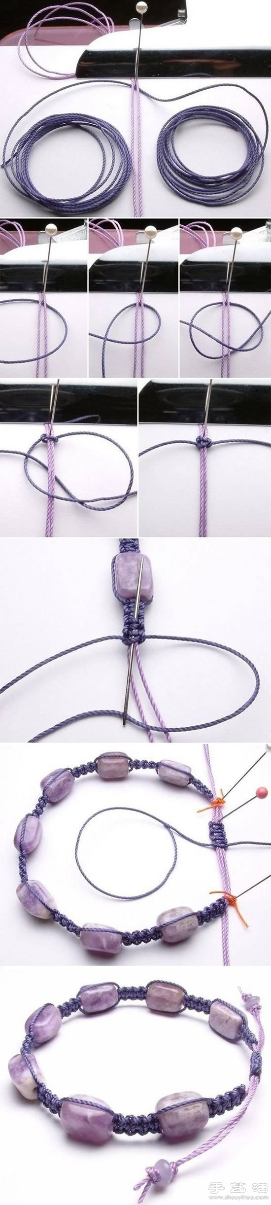 精致繩編玉石手鏈DIY制作圖解教程 -  rpnrmr.com
