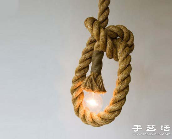創(chuàng)意DIY復(fù)古麻繩吊燈 -  rpnrmr.com