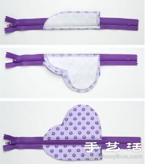帶拉鏈的心形零錢包DIY手工制作圖解教程 -  rpnrmr.com