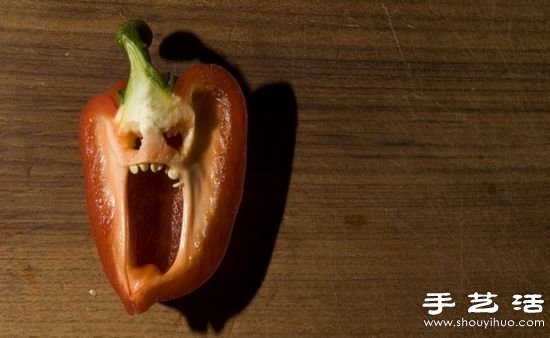 青椒與紅椒創(chuàng)意DIY恐怖表情 -  rpnrmr.com