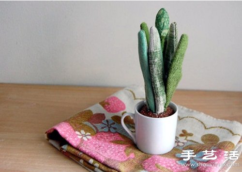 布藝手工制作的多肉植物盆栽裝飾品 -  rpnrmr.com
