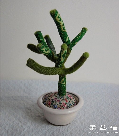 布藝手工制作的多肉植物盆栽裝飾品 -  rpnrmr.com