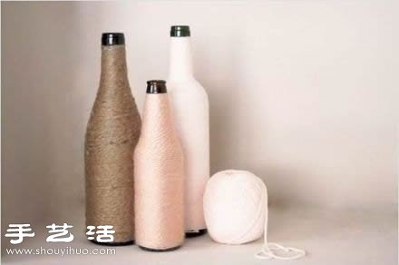 啤酒瓶/玻璃瓶+毛線 手工制作時尚花瓶 -  rpnrmr.com