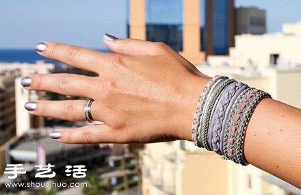 寬版皮革手鏈/手環(huán)的編法圖解 -  rpnrmr.com