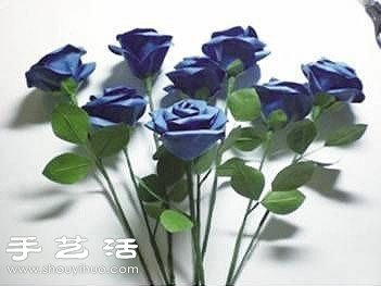 手揉紙DIY手工制作漂亮的紫玫瑰 -  rpnrmr.com