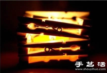 利用木夾子DIY制作簡單小燭臺 -  rpnrmr.com