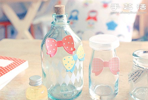 玻璃瓶+領(lǐng)結(jié) 小清新創(chuàng)意DIY -  rpnrmr.com
