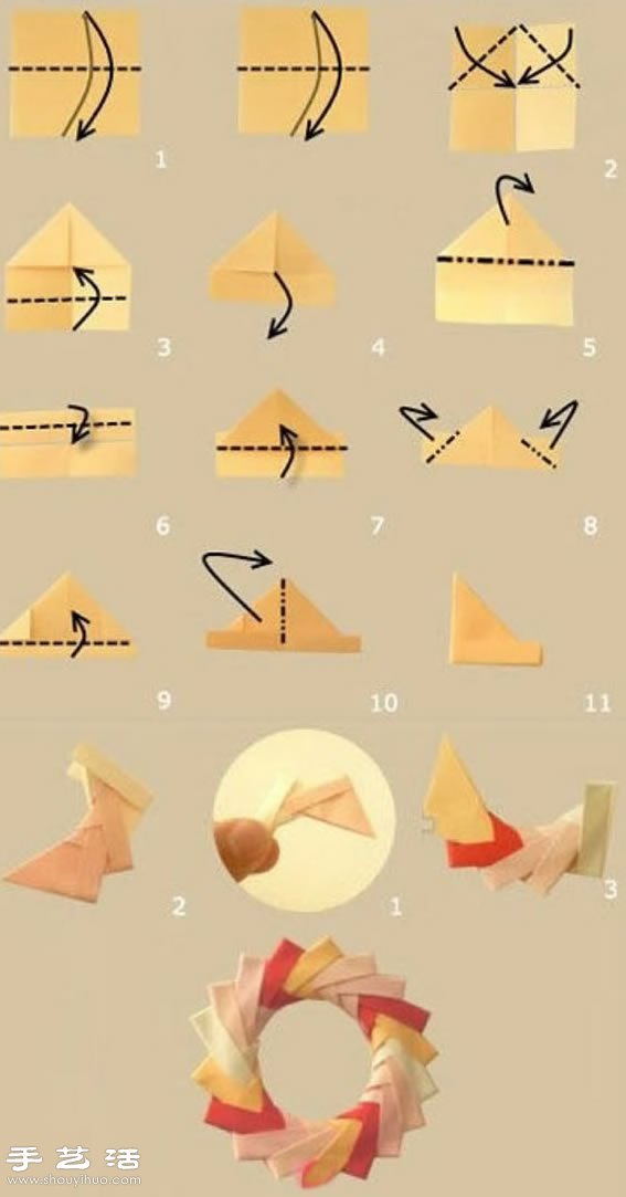 手工折紙制作三角插項鏈吊墜/耳環(huán)教程 -  rpnrmr.com