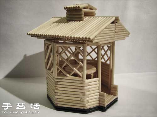 細(xì)木棍/一次性筷子手工制作涼亭模型的方法 -  rpnrmr.com