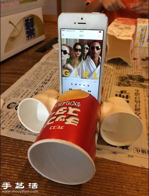 一次性紙杯+衛(wèi)生紙卷筒 DIY制作手機(jī)音響 -  rpnrmr.com