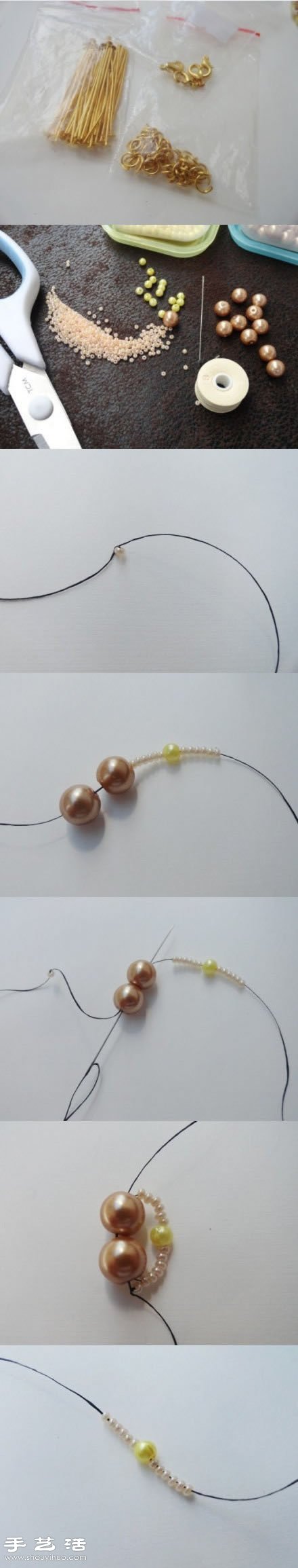 華麗精致串珠項(xiàng)鏈?zhǔn)宙淒IY手工制作圖解教程 -  rpnrmr.com