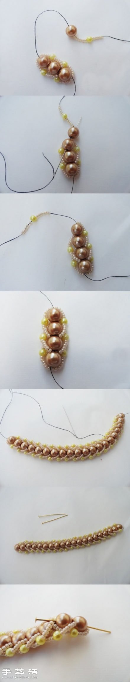 華麗精致串珠項(xiàng)鏈?zhǔn)宙淒IY手工制作圖解教程 -  rpnrmr.com