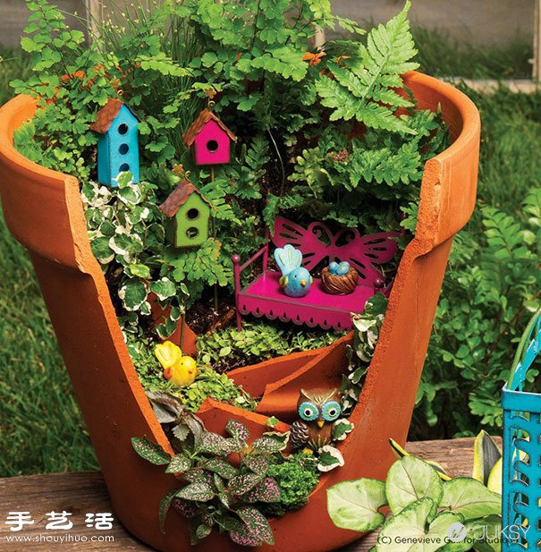 破花盆變廢為寶DIY制作超美的創(chuàng)意盆栽 -  rpnrmr.com